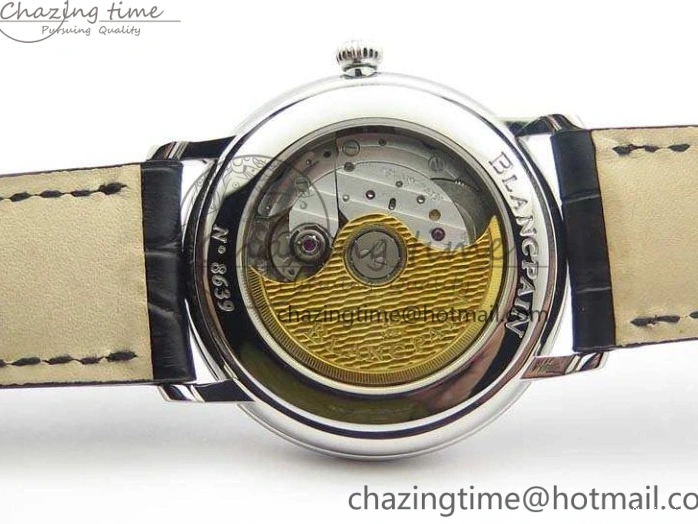 0519 Villeret 6651 SS ZF 1:1 Best Edition White Dial On Black Leather Strap A Practical 8098